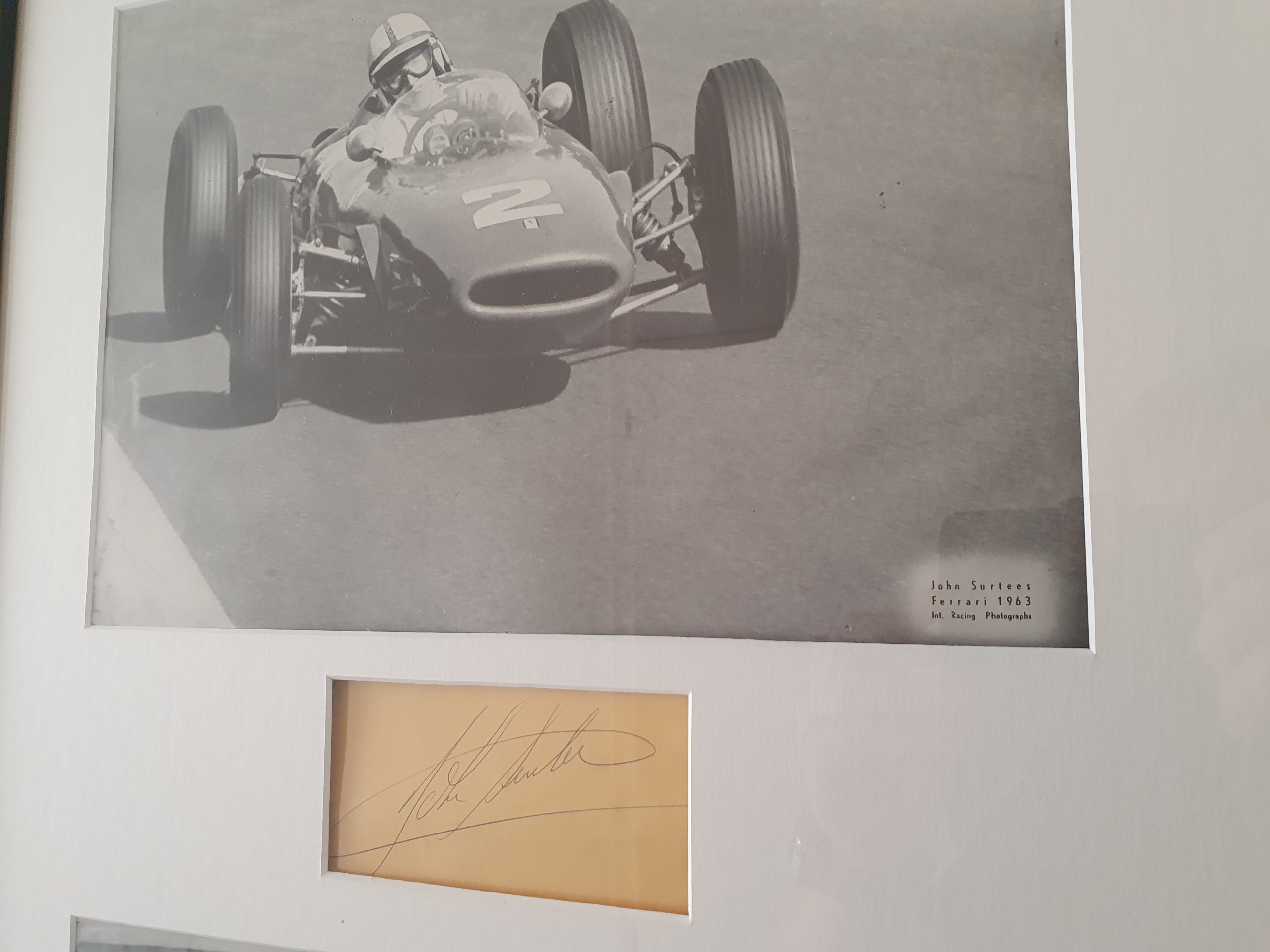 Jim Clark, Jack Brabham, John Surtees, Graham Hill autographs, signed display - Image 4