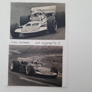 John Surtees signed magazine photos