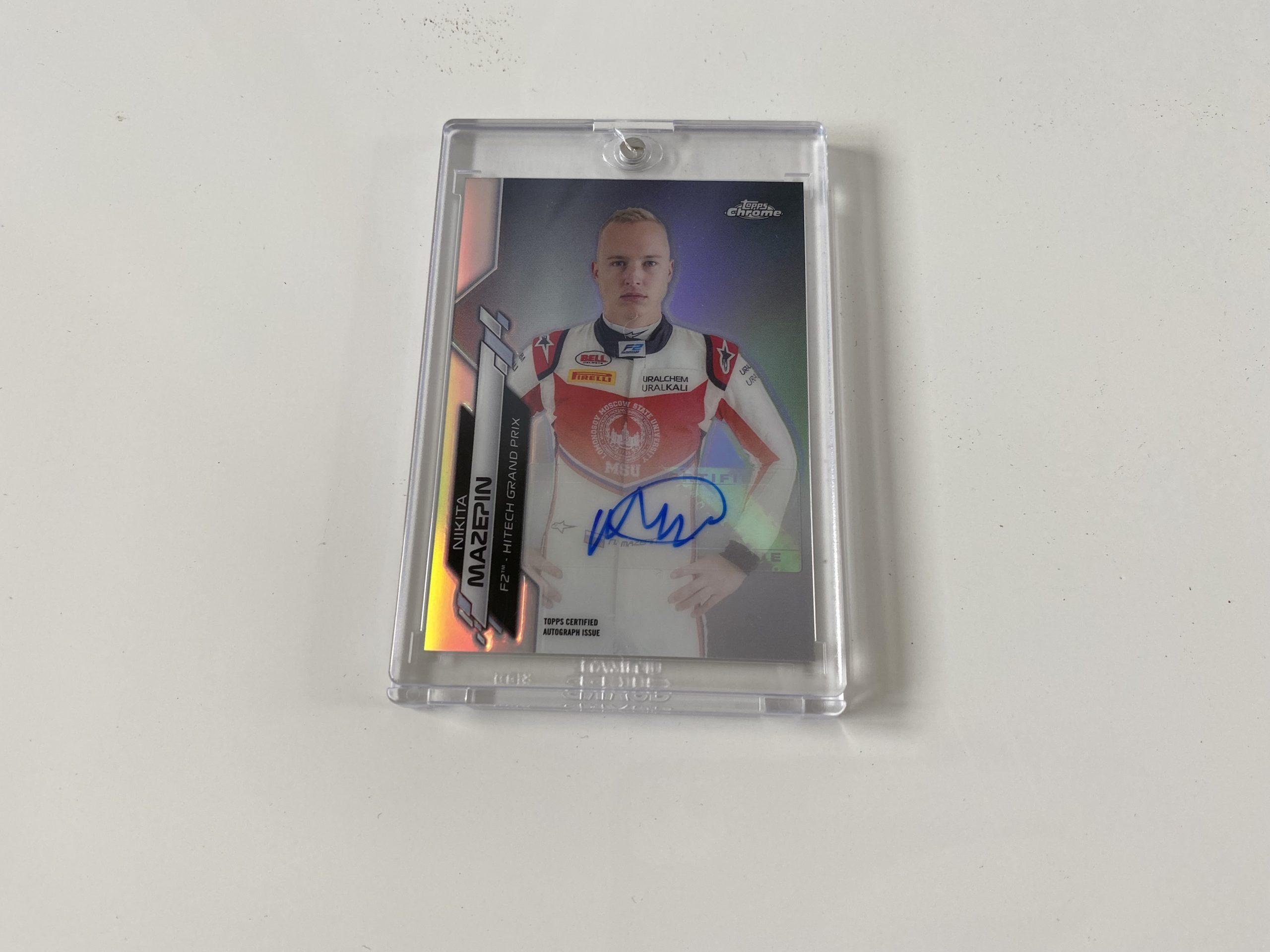 Nikita Mazepin Topps 2020 Chrome card, autograph