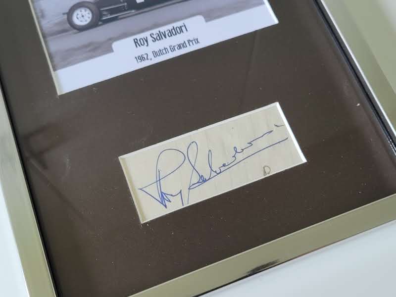Roy Salvadori original autograph, framed - Image 3