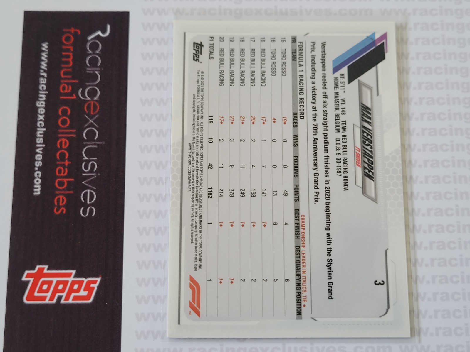 Max Verstappen – 2021 Topps F1 Chrome – Portrait #3 - Image 3