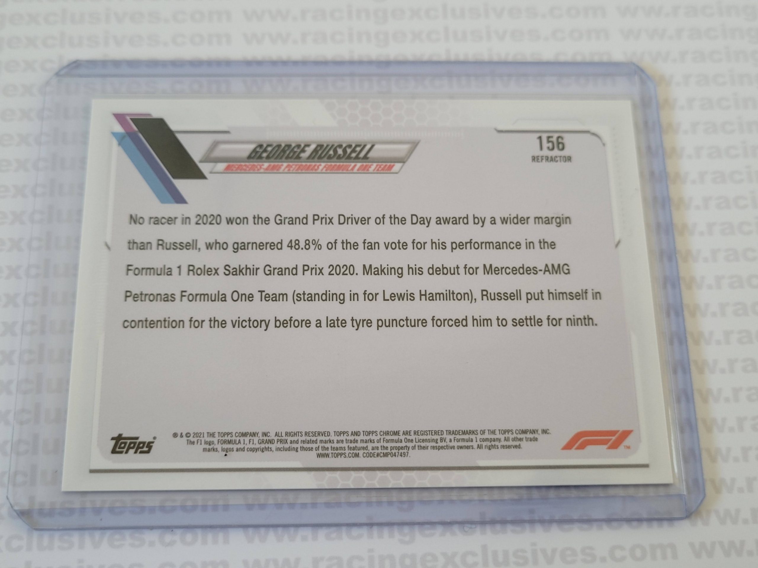 George Russell – 2021 Topps F1 Chrome – #156 Refractor - Image 3