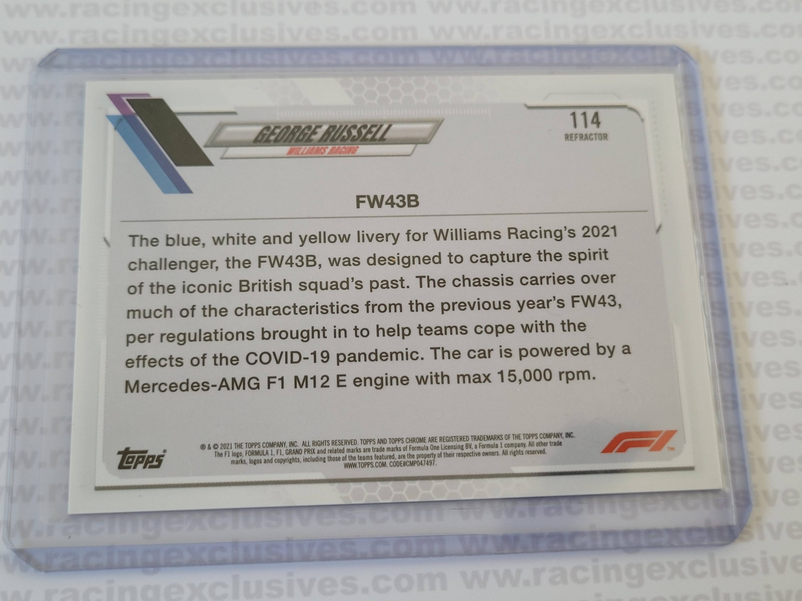 George Russell – 2021 Topps F1 Chrome – #114 Refractor - Image 3
