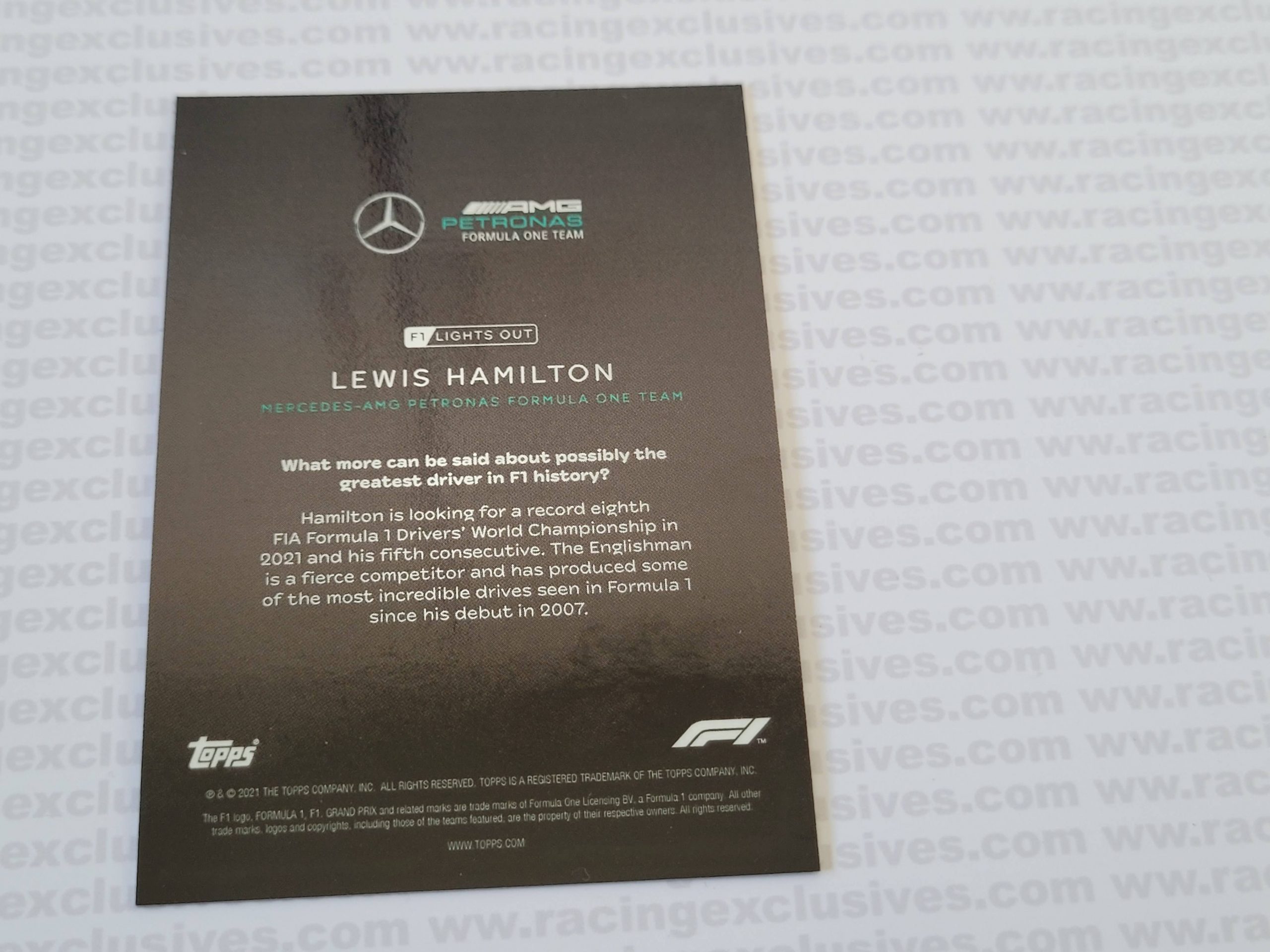 Lewis Hamilton – 2021 Topps F1 Lights Out 30/99 Blue - Image 3