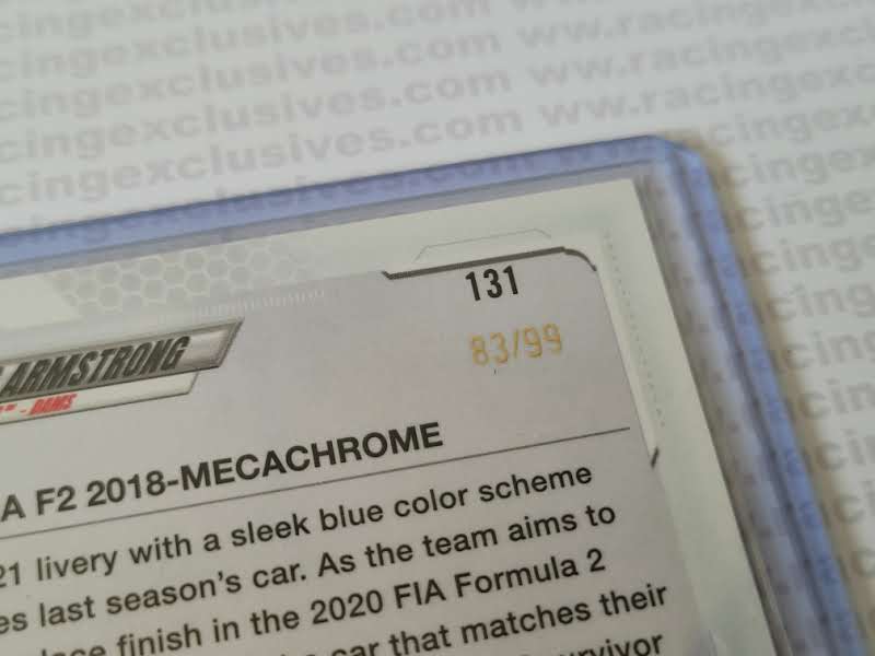 Marcus Armstrong – 2021 Topps F1 Chrome – #131 83/99 Green Raywave - Image 4