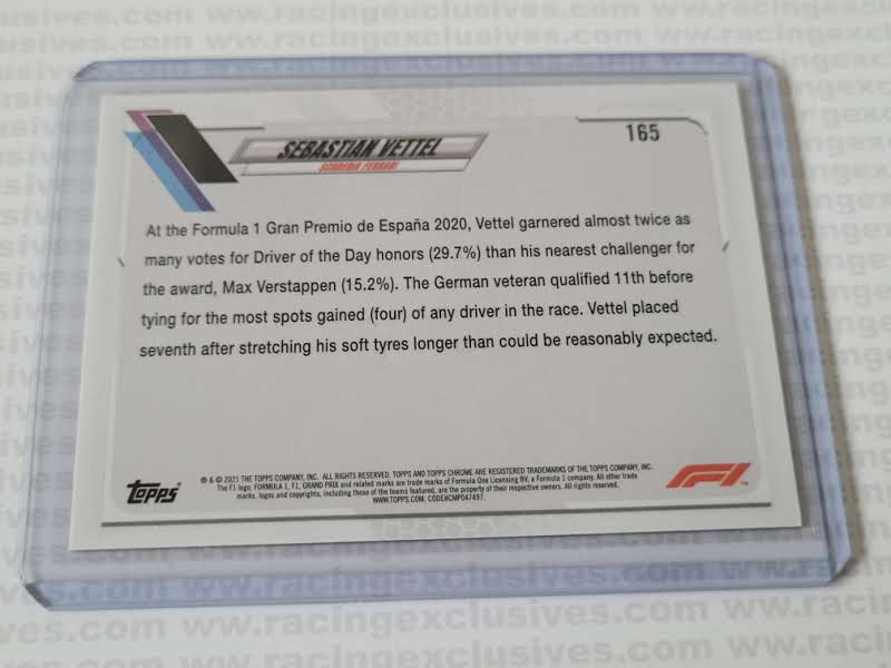Sebastian Vettel – 2021 Topps F1 Chrome – #165 Purple - Image 3
