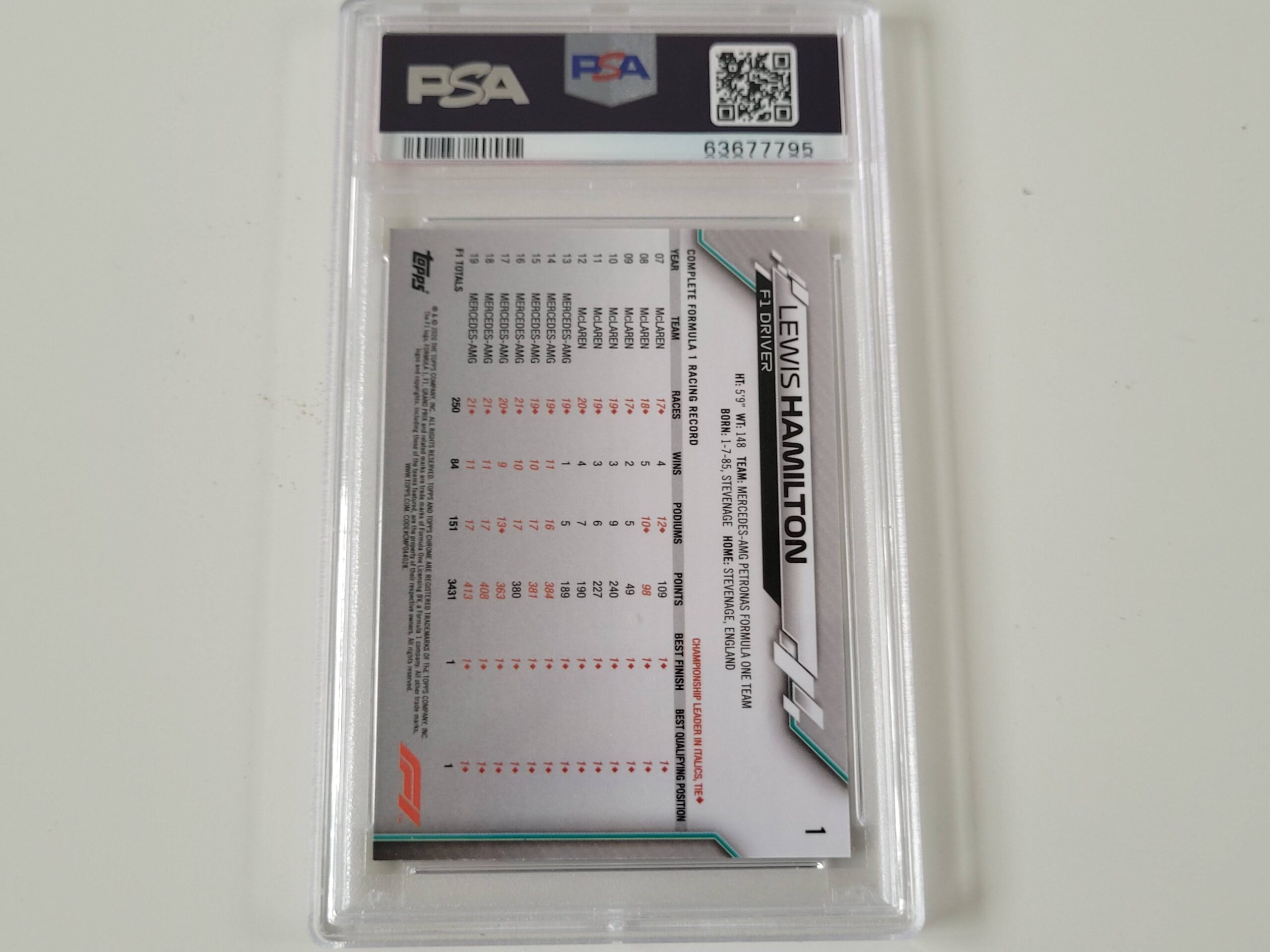 Topss F1 Chrome 2020, Lewis Hamilton portrait, #1, PSA9 - Image 4