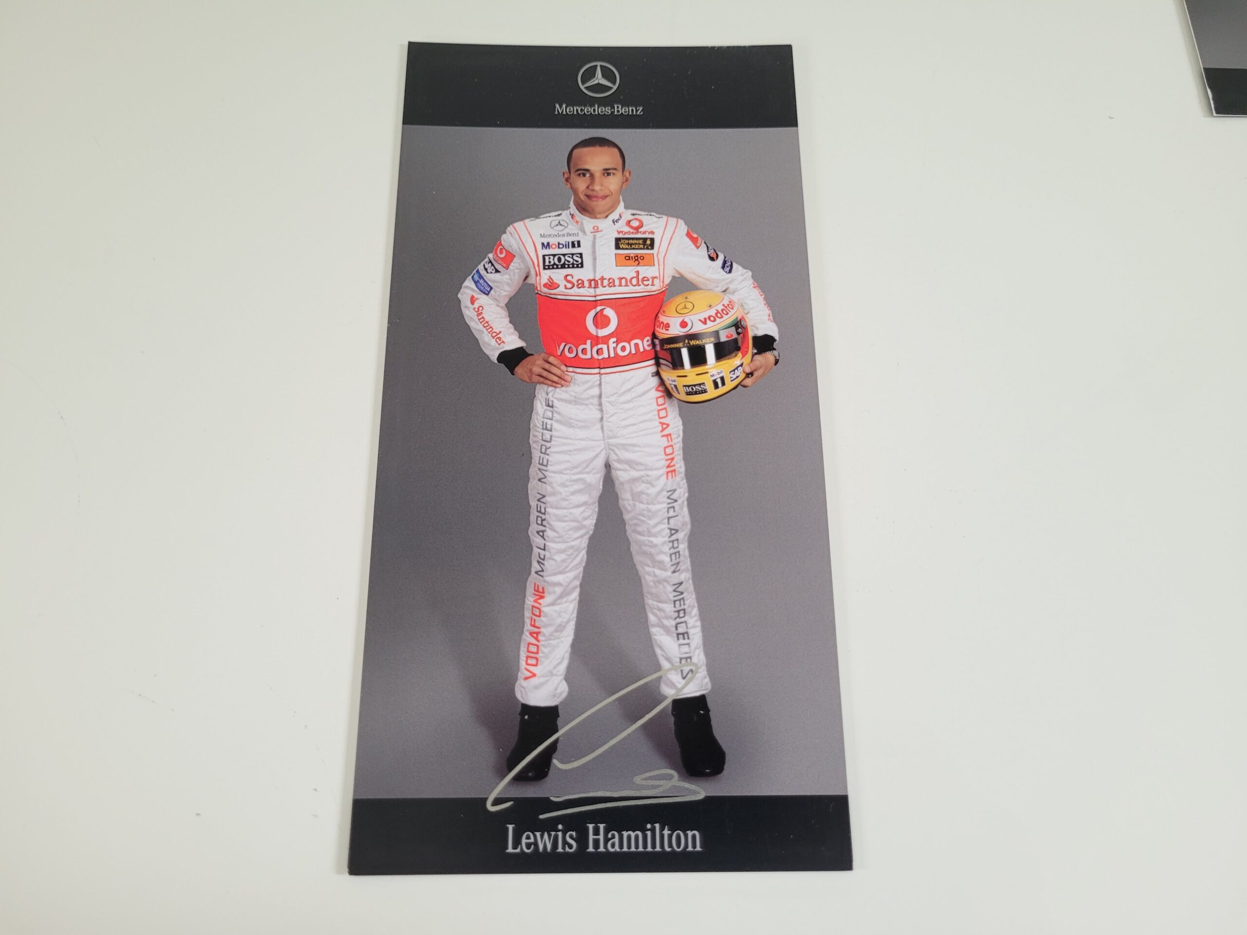 Lewis Hamilton rookie driver card, McLaren 2007