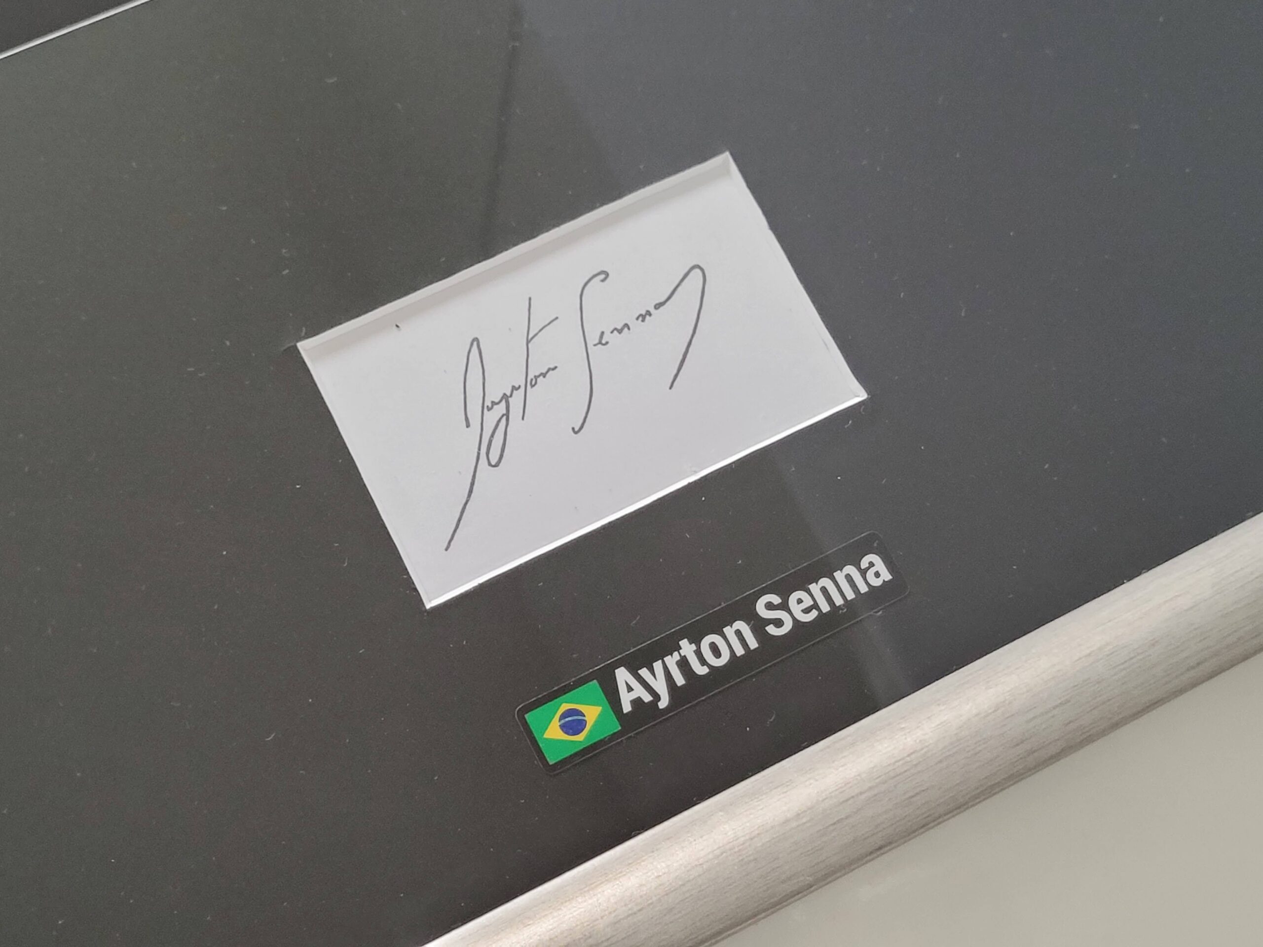 Ayrton Senna signature copy, framed - Image 3
