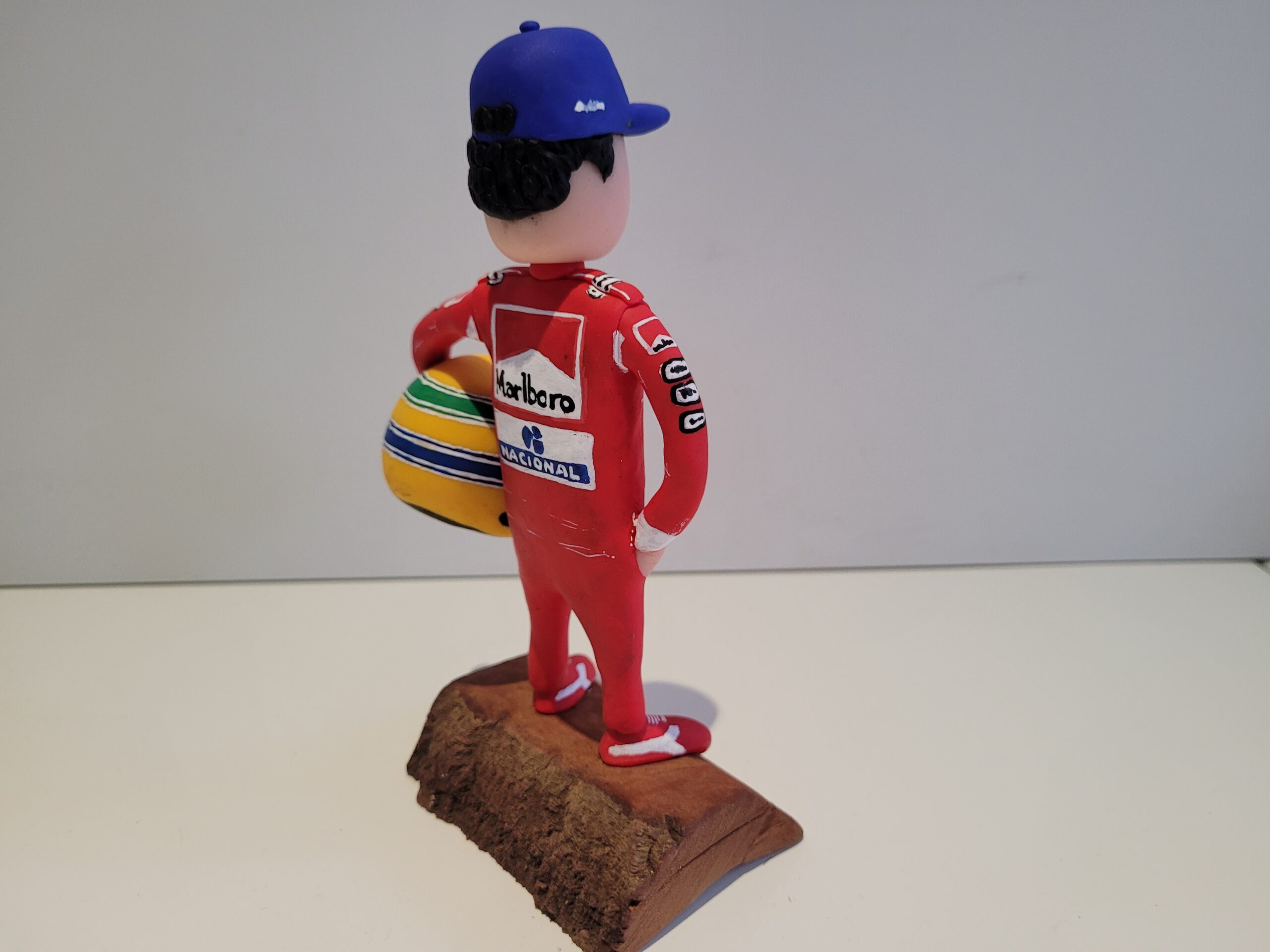 Ayrton Senna statue, wooden base, McLaren - Image 6
