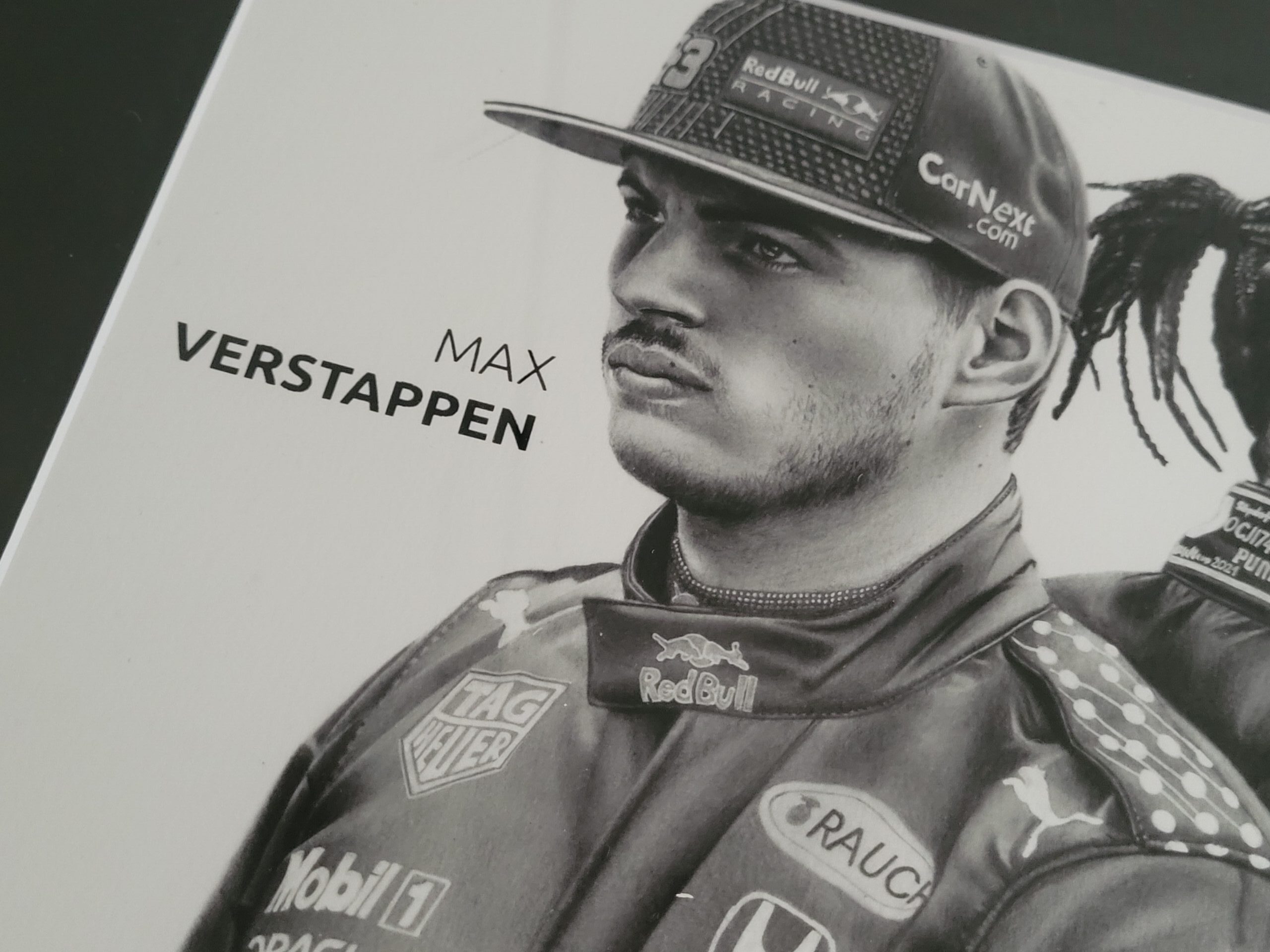 Max Verstappen & Lewis Hamilton artist print, 3/20, framed - Image 3