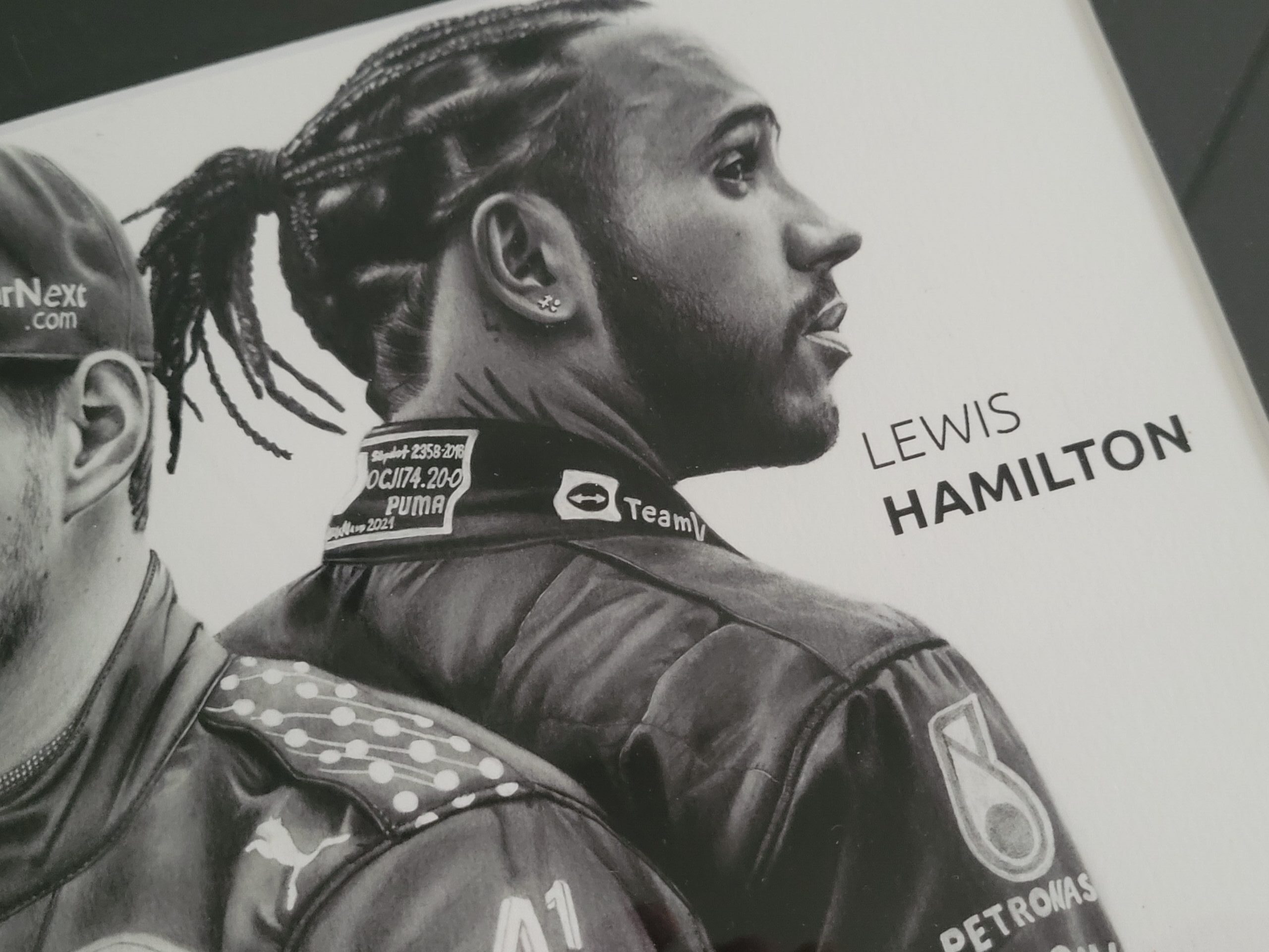 Max Verstappen & Lewis Hamilton artist print, 3/20, framed - Image 4