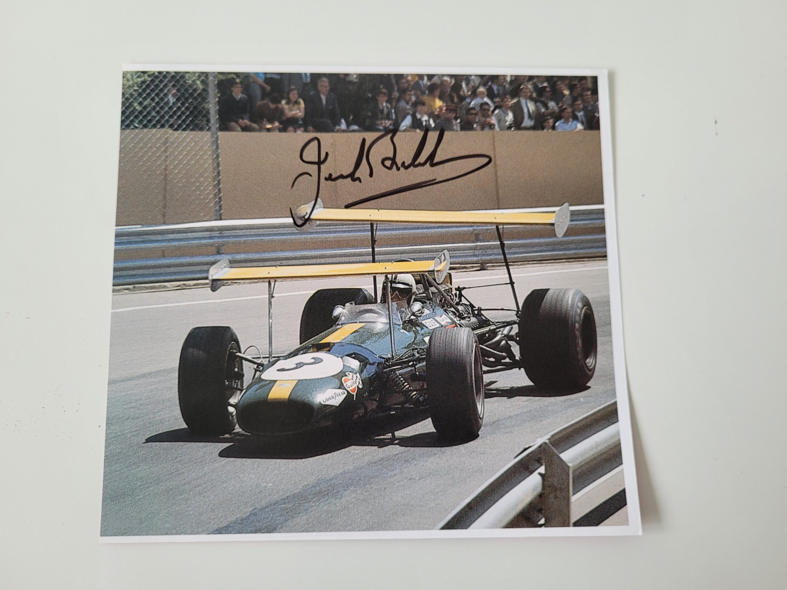 Jack Brabham signed album photo, Brabham F1