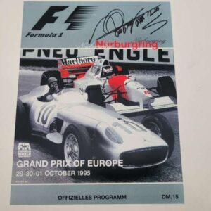 Mika Hakkinen signed race program art, McLaren