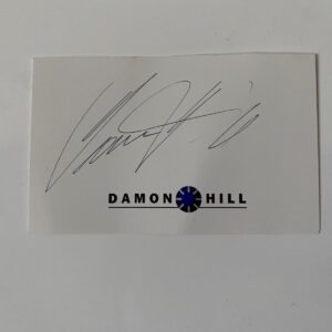 Damon Hill signed index card