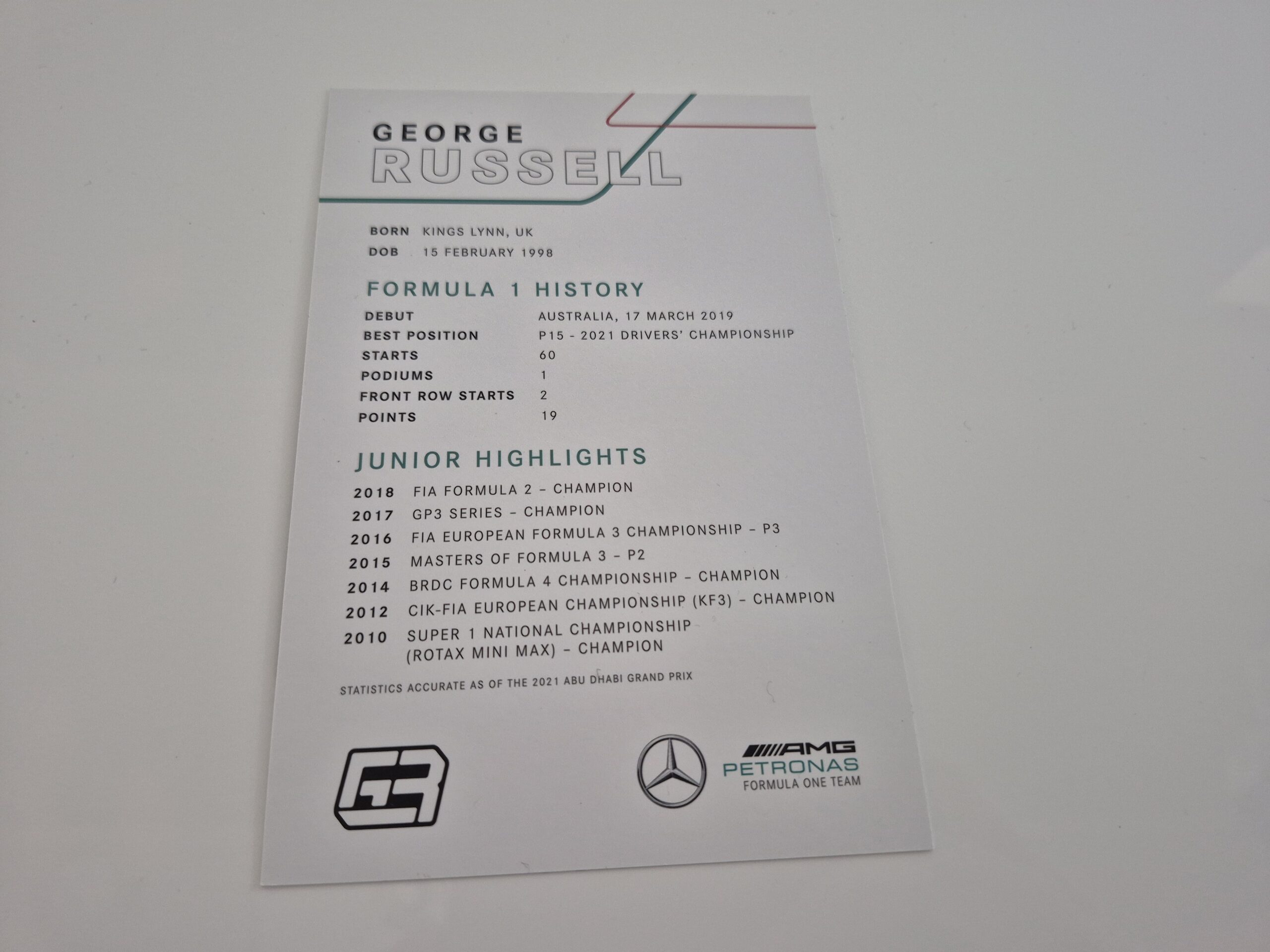 George Russell signed driver card, Mercedes F1 - Image 4