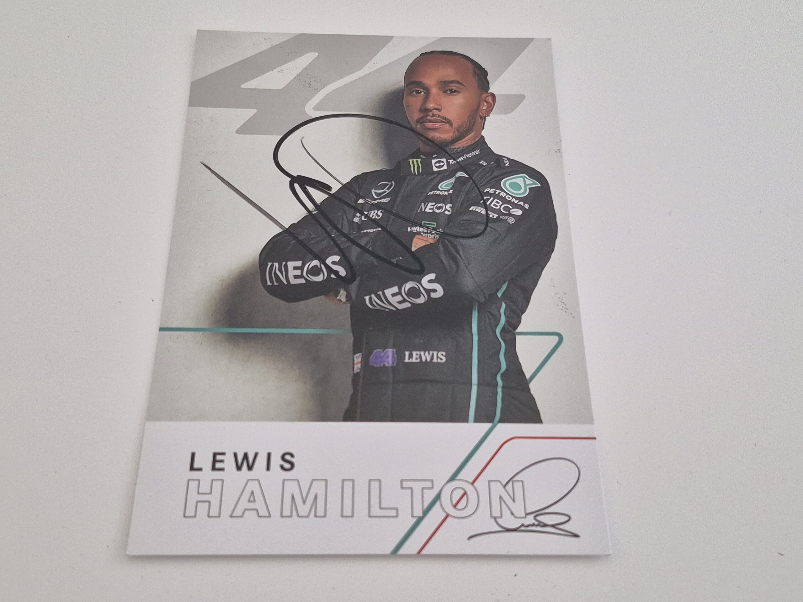 Lewis Hamilton signed driver card, Mercedes F1 team - Image 3